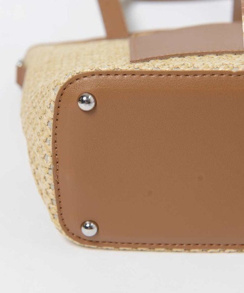 shopnikoniko（ショップニコニコ）の「パイピング かごバッグ ショルダーバッグ ミニ（かごバッグ・レディース・ホワイト/ブラック/ブラウン・フリー）」の11枚目の写真