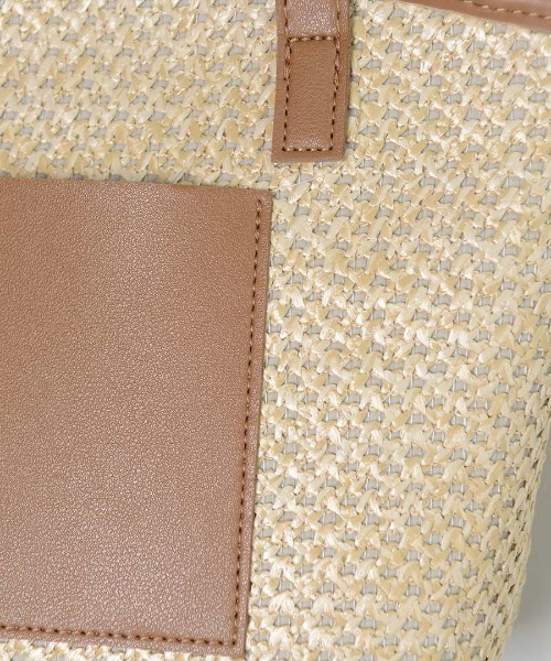 shopnikoniko（ショップニコニコ）の「パイピング かごバッグ ショルダーバッグ ミニ（かごバッグ・レディース・ホワイト/ブラック/ブラウン・フリー）」の12枚目の写真