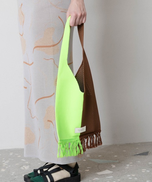 Tricote(トリコテ)の「TRICOTE トリコテ / BI COLOUR MESH BAG バイカラーメッシュバッグ / TR21BG005(トートバッグ・レディース・グリーン/イエロー/ピンク・FREE)」の11枚目の写真