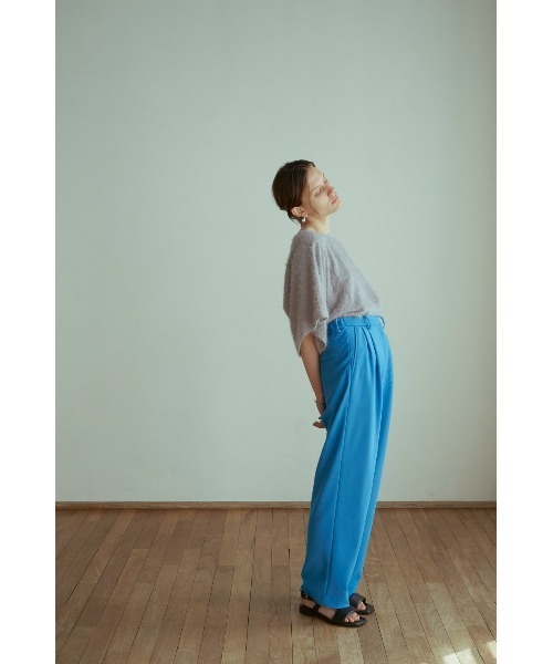 CLANE（クラネ）の「RIB STRIPE TUCK PANTS（スラックス・レディース・ブラック/ブルー/アイボリー・1/0/2）」の11枚目の写真
