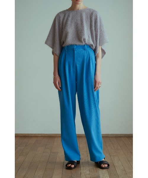 CLANE（クラネ）の「RIB STRIPE TUCK PANTS（スラックス・レディース・ブラック/ブルー/アイボリー・1/0/2）」の13枚目の写真
