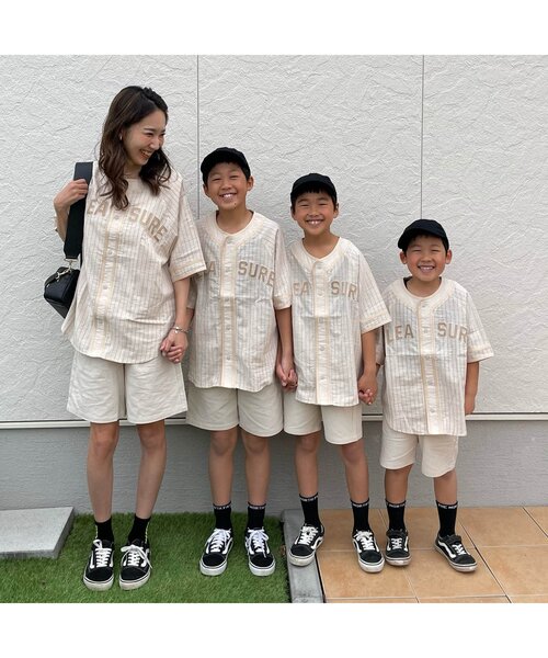 BREEZE by saori（ブリーズバイサオリ）の「WEB限定 ベースボールシャツ【BREEZE by saori】（シャツ/ブラウス・キッズ・ブラック/ベージュ・130/100/140/120/110/150/90）」の3枚目の写真