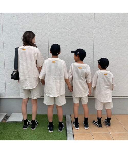 BREEZE by saori（ブリーズバイサオリ）の「WEB限定 ベースボールシャツ【BREEZE by saori】（シャツ/ブラウス・キッズ・ブラック/ベージュ・130/100/140/120/110/150/90）」の4枚目の写真
