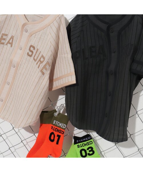BREEZE by saori（ブリーズバイサオリ）の「WEB限定 ベースボールシャツ【BREEZE by saori】（シャツ/ブラウス・キッズ・ブラック/ベージュ・130/100/140/120/110/150/90）」の6枚目の写真