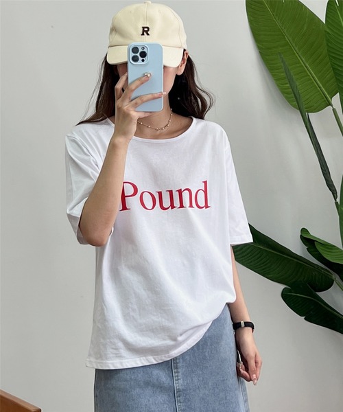 MAISON DE THERESE(メゾン ド テレーズ)の「ロゴプリントTシャツ(Tシャツ/カットソー・レディース・ベージュ/ホワイト/グレー・FREE)」の1枚目の写真
