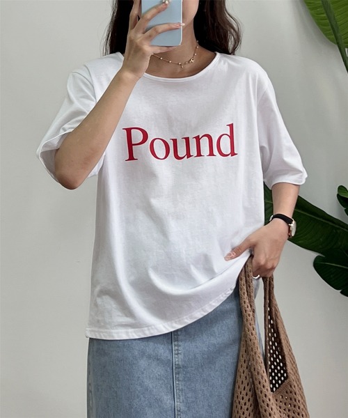 MAISON DE THERESE(メゾン ド テレーズ)の「ロゴプリントTシャツ(Tシャツ/カットソー・レディース・ベージュ/ホワイト/グレー・FREE)」の7枚目の写真