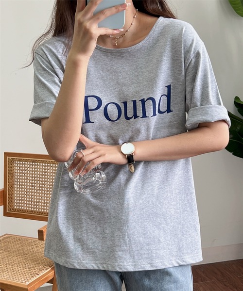 MAISON DE THERESE(メゾン ド テレーズ)の「ロゴプリントTシャツ(Tシャツ/カットソー・レディース・ベージュ/ホワイト/グレー・FREE)」の19枚目の写真