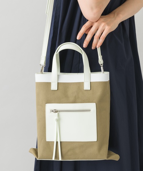 KATHARINE ROSS（キャサリンロス）の「【KATHARINE ROSS】キャンバスミニショルダーバッグ（ショルダーバッグ・レディース・カーキ/アイボリー・MEDIUM）」の6枚目の写真