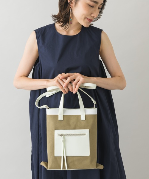 KATHARINE ROSS（キャサリンロス）の「【KATHARINE ROSS】キャンバスミニショルダーバッグ（ショルダーバッグ・レディース・カーキ/アイボリー・MEDIUM）」の7枚目の写真