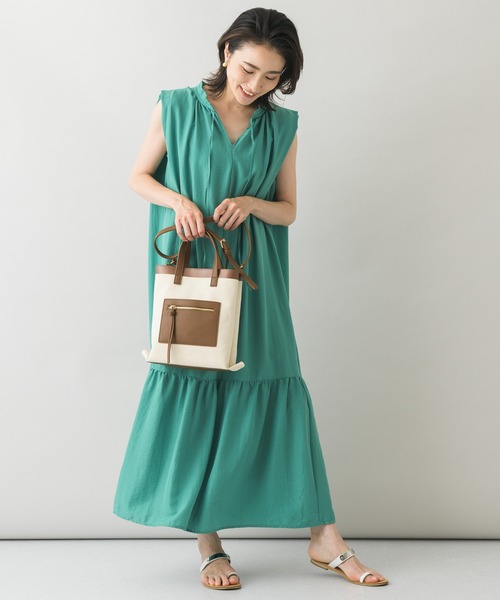 KATHARINE ROSS（キャサリンロス）の「【KATHARINE ROSS】キャンバスミニショルダーバッグ（ショルダーバッグ・レディース・カーキ/アイボリー・MEDIUM）」の9枚目の写真