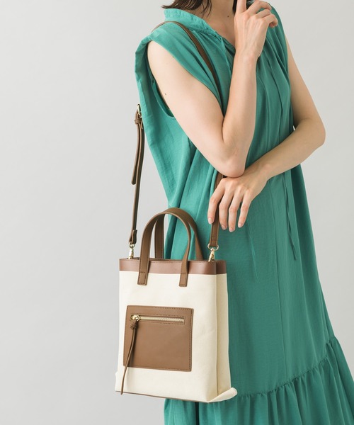 KATHARINE ROSS（キャサリンロス）の「【KATHARINE ROSS】キャンバスミニショルダーバッグ（ショルダーバッグ・レディース・カーキ/アイボリー・MEDIUM）」の11枚目の写真