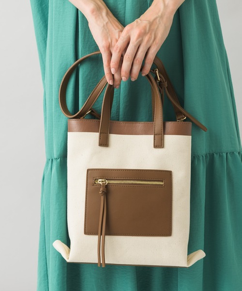 KATHARINE ROSS（キャサリンロス）の「【KATHARINE ROSS】キャンバスミニショルダーバッグ（ショルダーバッグ・レディース・カーキ/アイボリー・MEDIUM）」の12枚目の写真