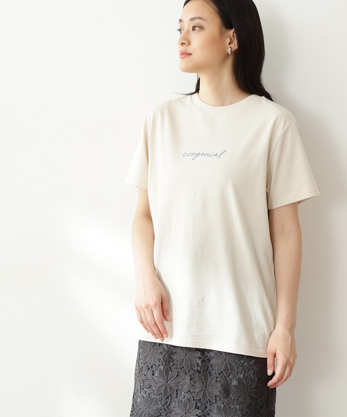 N.（N. Natural Beauty Basic）（エヌエヌナチュラルビューティーベーシック）の「◆手書きロゴＴシャツ（Tシャツ/カットソー・レディース・オフホワイト/ホワイト系その他/スミクロ・MEDIUM）」の2枚目の写真