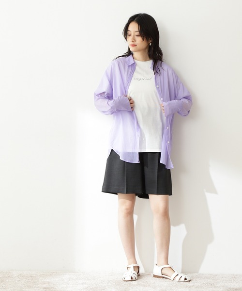 N.（N. Natural Beauty Basic）（エヌエヌナチュラルビューティーベーシック）の「◆手書きロゴＴシャツ（Tシャツ/カットソー・レディース・オフホワイト/ホワイト系その他/スミクロ・MEDIUM）」の5枚目の写真