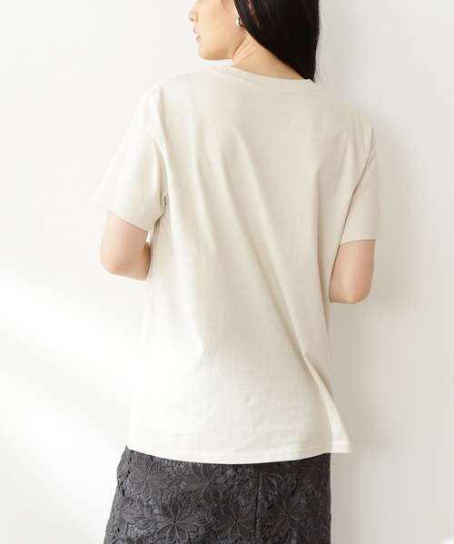 N.（N. Natural Beauty Basic）（エヌエヌナチュラルビューティーベーシック）の「◆手書きロゴＴシャツ（Tシャツ/カットソー・レディース・オフホワイト/ホワイト系その他/スミクロ・MEDIUM）」の10枚目の写真