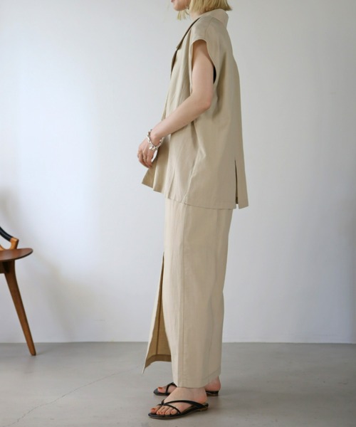 UNFIELD(アンフィールド)の「【UNFIELD】麻混ノースリーブジャケット(ベスト・レディース・ブラック/ブラウン/オフホワイト・FREE)」の17枚目の写真