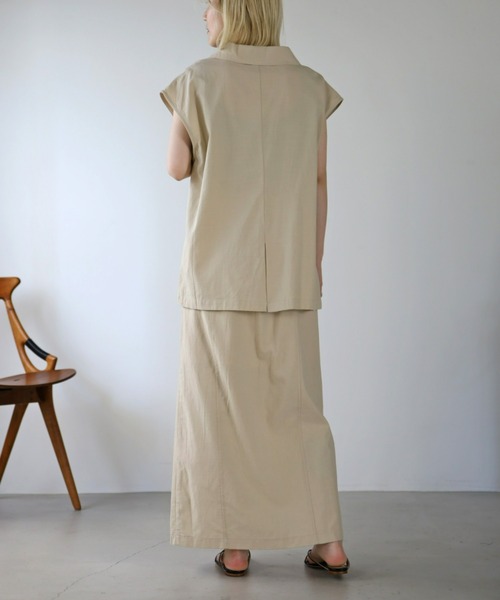 UNFIELD(アンフィールド)の「【UNFIELD】麻混ノースリーブジャケット(ベスト・レディース・ブラック/ブラウン/オフホワイト・FREE)」の18枚目の写真