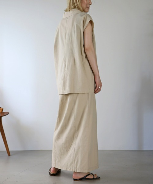 UNFIELD(アンフィールド)の「【UNFIELD】麻混ノースリーブジャケット(ベスト・レディース・ブラック/ブラウン/オフホワイト・FREE)」の19枚目の写真