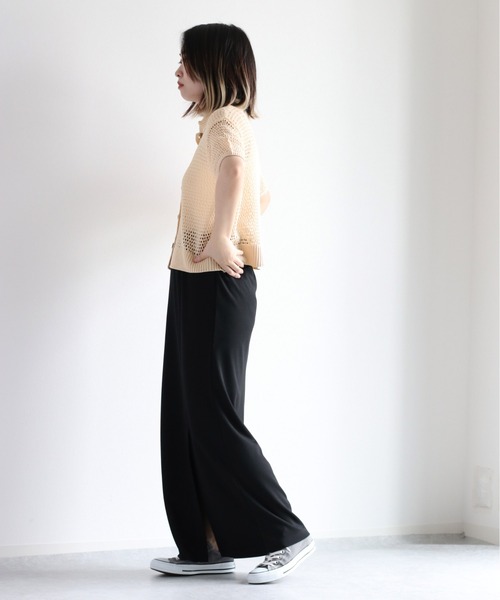 cepo（セポ）の「メッシュニットポロカーディガン（カーディガン/ボレロ・レディース・ブラック/オフホワイト/オレンジ・M）」の19枚目の写真