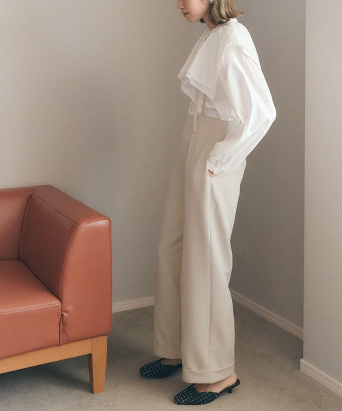 titivate（ティティベイト）の「ｻｽﾍﾟﾝﾀﾞｰ付きﾊｲｳｴｽﾄﾊﾟﾝﾂ（その他パンツ・レディース・ブラック/アイボリー/ライトブラウン・M/S/L）」の7枚目の写真