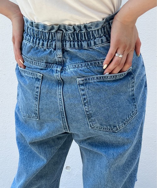 abc une face（アーベーセーアンフェイス）の「ダメ―ジワイドパンツ（デニムパンツ・レディース・ライトブルー・FREE）」の12枚目の写真