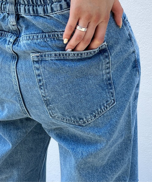 abc une face（アーベーセーアンフェイス）の「ダメ―ジワイドパンツ（デニムパンツ・レディース・ライトブルー・FREE）」の13枚目の写真