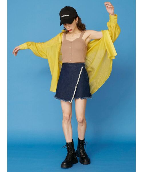 EVRIS（エヴリス）の「オーバーカラーシアーシャツ（シャツ/ブラウス・レディース・ホワイト/ブラック/レッド/マスタード・FREE）」の7枚目の写真