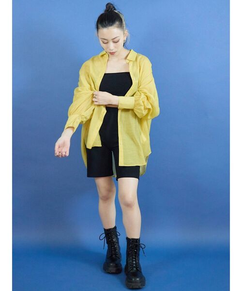 EVRIS（エヴリス）の「オーバーカラーシアーシャツ（シャツ/ブラウス・レディース・ホワイト/ブラック/レッド/マスタード・FREE）」の11枚目の写真