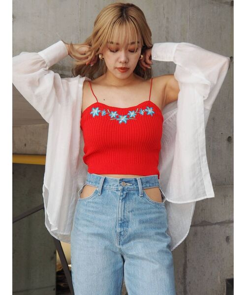 EVRIS（エヴリス）の「オーバーカラーシアーシャツ（シャツ/ブラウス・レディース・ホワイト/ブラック/レッド/マスタード・FREE）」の14枚目の写真