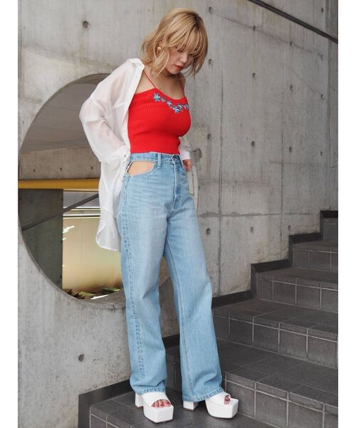 EVRIS（エヴリス）の「オーバーカラーシアーシャツ（シャツ/ブラウス・レディース・ホワイト/ブラック/レッド/マスタード・FREE）」の16枚目の写真