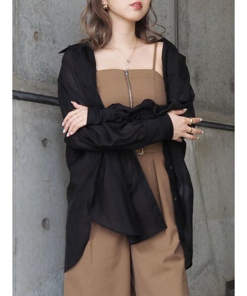 EVRIS（エヴリス）の「オーバーカラーシアーシャツ（シャツ/ブラウス・レディース・ホワイト/ブラック/レッド/マスタード・FREE）」の19枚目の写真