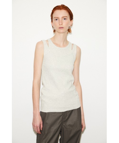 THROW by SLY(スローバイスライ)の「THROW LAYERED TANK TOP レイヤード タンクトップ(タンクトップ・レディース・ブラック/レッド/杢グレー・FREE)」の15枚目の写真