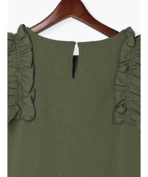 Te chichi TERRASSE（テチチテラス）の「◎フリル袖プルオーバー（ニット/セーター・レディース・ブラック/オフホワイト/カーキ・ﾌﾘ-）」の17枚目の写真