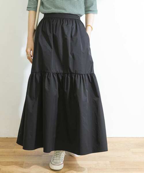 URBAN RESEARCH（アーバンリサーチ）の「タフタティアードスカート（スカート・レディース・ベージュ系その他/ブラック・38/36）」の12枚目の写真