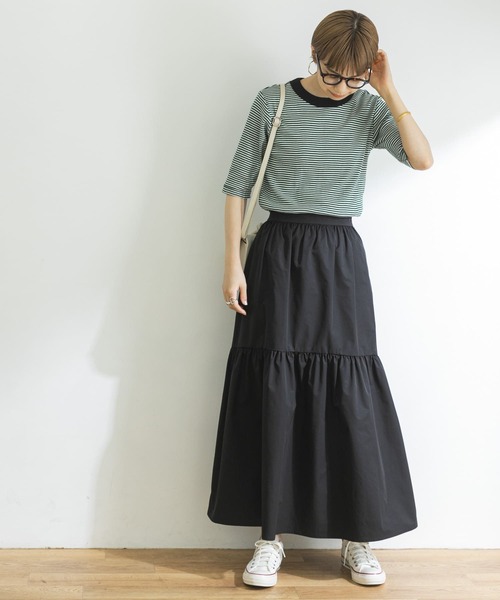 URBAN RESEARCH（アーバンリサーチ）の「タフタティアードスカート（スカート・レディース・ベージュ系その他/ブラック・38/36）」の18枚目の写真