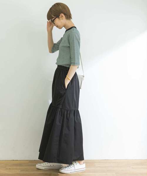 URBAN RESEARCH（アーバンリサーチ）の「タフタティアードスカート（スカート・レディース・ベージュ系その他/ブラック・38/36）」の10枚目の写真