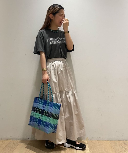 タフタティアードスカート（ベージュ） タフタティアードスカート