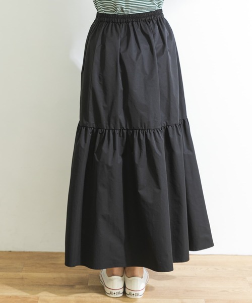 URBAN RESEARCH（アーバンリサーチ）の「タフタティアードスカート（スカート・レディース・ベージュ系その他/ブラック・38/36）」の20枚目の写真