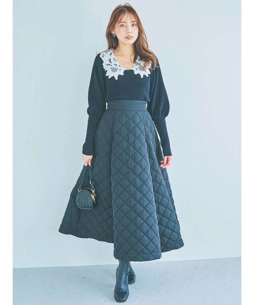 dazzlin（ダズリン）の「キルティングボリュームスカート（スカート・レディース・ブラック/ピンク・FREE）」の17枚目の写真