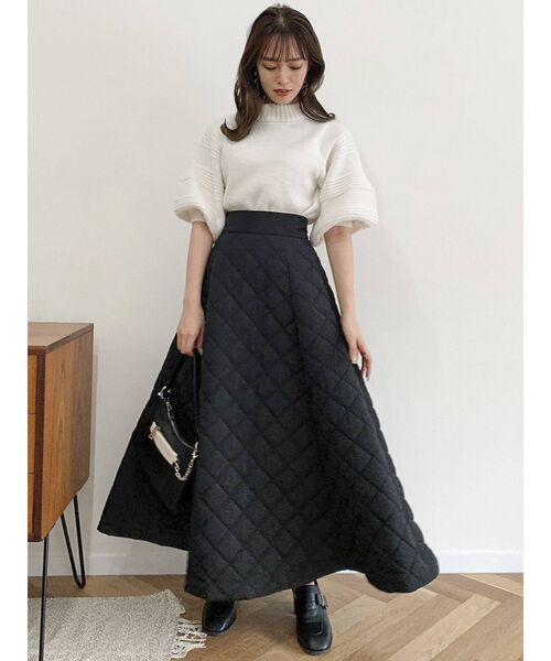 dazzlin（ダズリン）の「キルティングボリュームスカート（スカート・レディース・ブラック/ピンク・FREE）」の3枚目の写真
