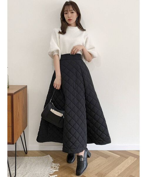 dazzlin（ダズリン）の「キルティングボリュームスカート（スカート・レディース・ブラック/ピンク・FREE）」の8枚目の写真