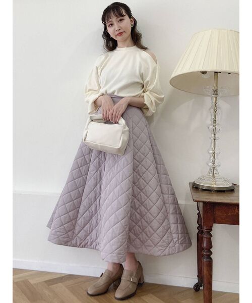dazzlin（ダズリン）の「キルティングボリュームスカート（スカート・レディース・ブラック/ピンク・FREE）」の12枚目の写真