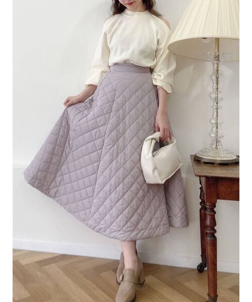 dazzlin（ダズリン）の「キルティングボリュームスカート（スカート・レディース・ブラック/ピンク・FREE）」の7枚目の写真