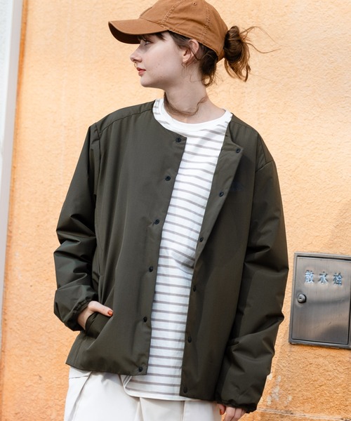 OUTDOOR PRODUCTS(アウトドアプロダクツ)の「【OUTDOOR PRODUCTS/アウトドアプロダクツ】ノーカラー中綿ブルゾン 撥水 防風 ストレッチ 防花粉 紫外線対策機能 ワンポイントブランドロゴ(ブルゾン・メンズ・カーキ/ブラック/チャコールグレー・MEDIUM/LARGE/X-LARGE)」の3枚目の写真