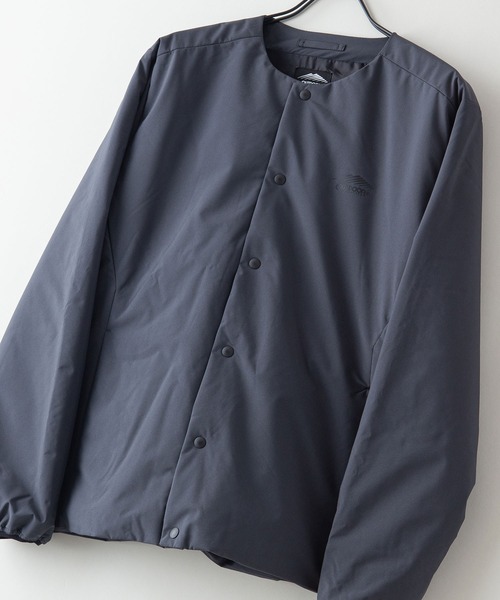 OUTDOOR PRODUCTS(アウトドアプロダクツ)の「【OUTDOOR PRODUCTS/アウトドアプロダクツ】ノーカラー中綿ブルゾン 撥水 防風 ストレッチ 防花粉 紫外線対策機能 ワンポイントブランドロゴ(ブルゾン・メンズ・カーキ/ブラック/チャコールグレー・MEDIUM/LARGE/X-LARGE)」の1枚目の写真