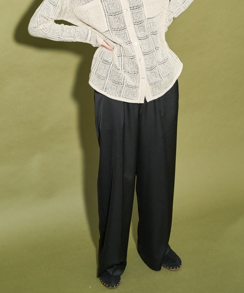 audrey and john wad（オードリーアンドジョンワッド）の「ベネシャンイージーパンツ -洗濯機洗い可-（その他パンツ・レディース・ブラック/ネイビー/ダークグリーン/ライトイエロー・S/M）」の2枚目の写真