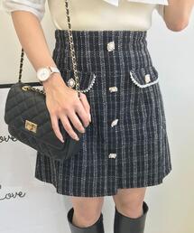 INGNI | 装飾ボタンツイードミニスカート(スカート)