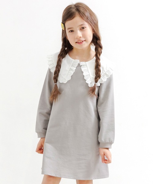 Bee des Bee(ビーデスビー)の「襟付きワンピース(ワンピース・キッズ・ブラック/グレー・110cm/100cm/120cm/130cm/140cm/150cm)」の1枚目の写真