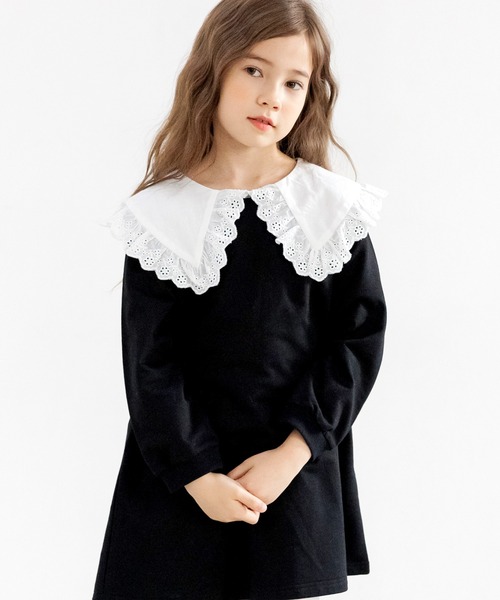 Bee des Bee(ビーデスビー)の「襟付きワンピース(ワンピース・キッズ・ブラック/グレー・110cm/100cm/120cm/130cm/140cm/150cm)」の2枚目の写真