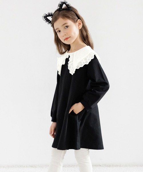 Bee des Bee(ビーデスビー)の「襟付きワンピース(ワンピース・キッズ・ブラック/グレー・110cm/100cm/120cm/130cm/140cm/150cm)」の6枚目の写真